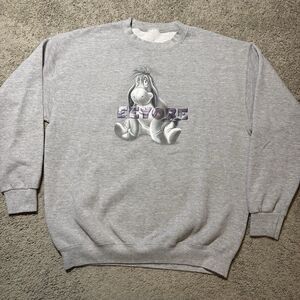 Vintage Disney Winnie The Pooh Eeyore Grey Sweatshirt Mens XL Crewneck 90s Retro
